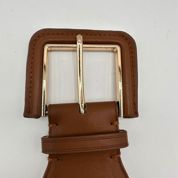 Nine West Women Elastic Wide Corset Belt Brown Gold Buckle M/L BNW2012007 - Picture 4 of 8